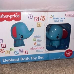 Fisher-Price Elephant Bath Toy Set - Blue and Red
